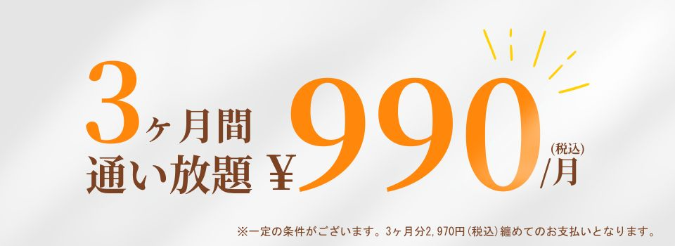 3ヶ月間通い放題