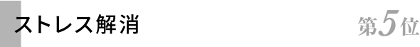 ストレス解消 第5位
